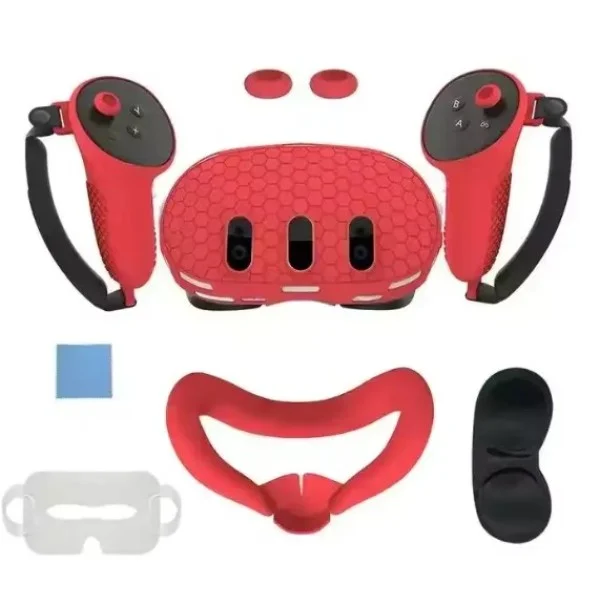Oculus Silicone Kit for Meta Quest 3 with PP Bag - Red
